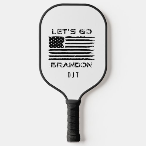 Lets Go Brandon Distressed Flag Monogram Pickleba Pickleball Paddle