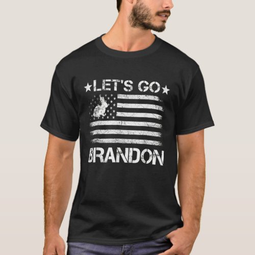 Lets Go Brandon Easter Day American Flag Bunnny Eg T_Shirt