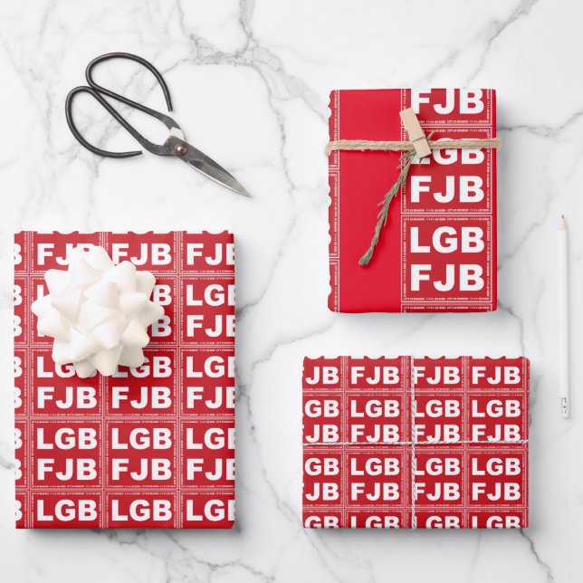Let's Go Brandon! F**k Joe Biden LGB FJB Wrapping Paper Sheets (Front)