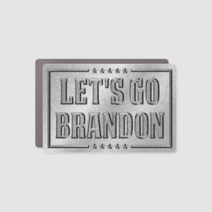 Let's Go Brandon FJB funny anti joe Biden silver C Car Magnet