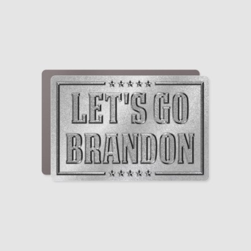 Lets Go Brandon FJB funny anti joe Biden silver C Car Magnet