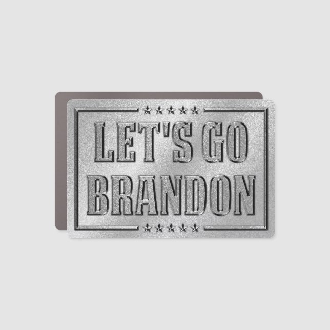 Let's Go Brandon FJB funny anti joe Biden silver C Car Magnet (Front)