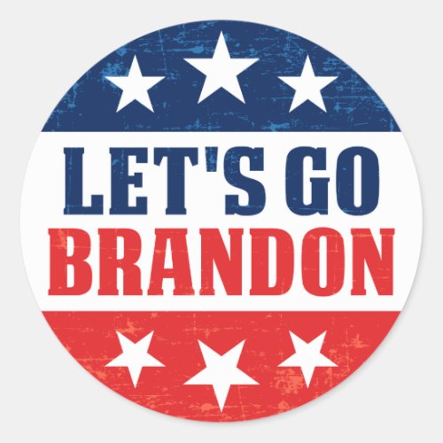 Lets Go Brandon fjb funny anti joe Biden vintage Classic Round Sticker