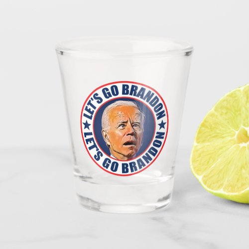 Lets Go Brandon fjb funny anti joe Biden vintage  Shot Glass