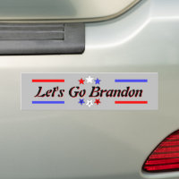 Lets Go Brandon FJB Red White Blue Stars Bumper Sticker
