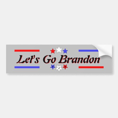 Lets Go Brandon FJB Red White Blue Stars Bumper Sticker