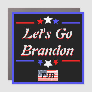 Lets Go Brandon FJB Red White Blue Stars Dk Car Magnet
