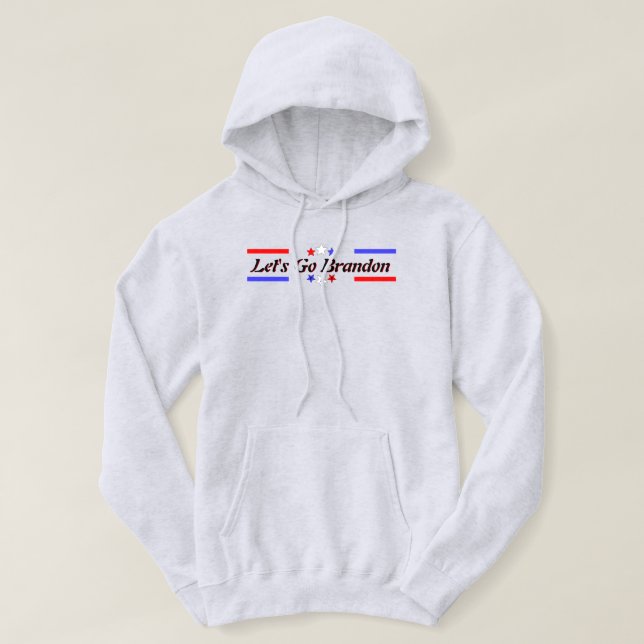 Lets Go Brandon FJB Red White Blue Stars Lt Hoodie (Design Front)