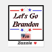 Lets Go Brandon FJB Red White Blue Stars Bumper Sticker