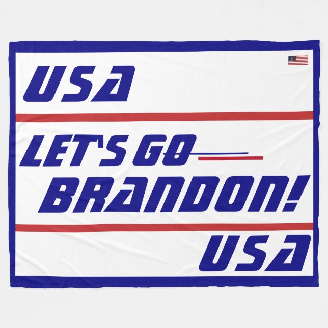 Let's go Brandon! Fleece Blanket (Front (Horizontal))