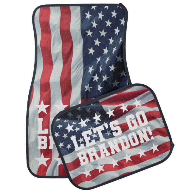 LET'S GO BRANDON! [Font 6] 4 Car Mat Set (Set)