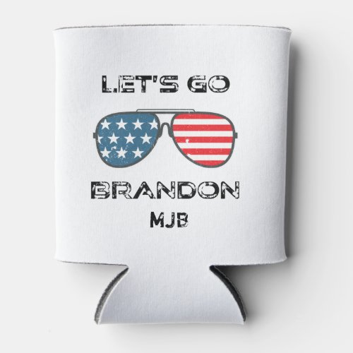 Lets Go Brandon Funny Ant Biden Monogram Can Cooler
