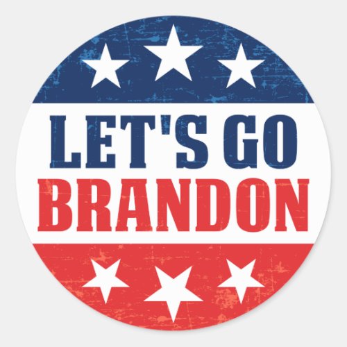 Lets Go Brandon funny anti Biden pro trump 2024 Classic Round Sticker