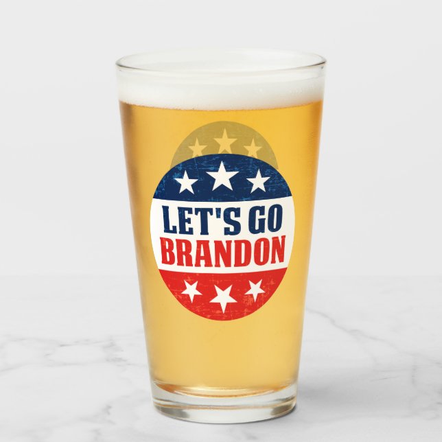 Lets Go Brandon funny anti Biden pro trump 2024 Glass (Front Filled)