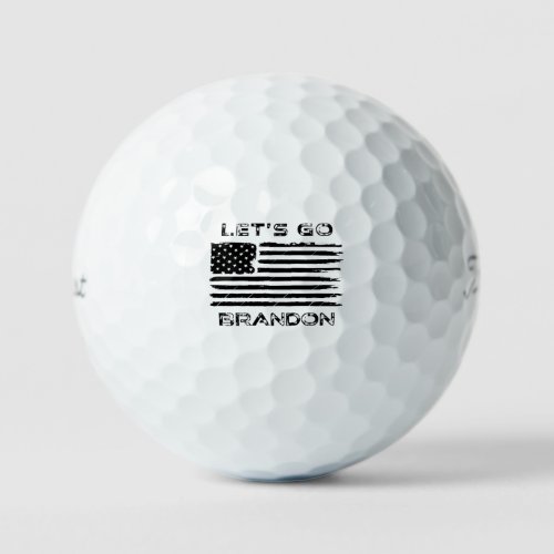 Lets Go Brandon Funny Biden Chant Distressed Flag Golf Balls