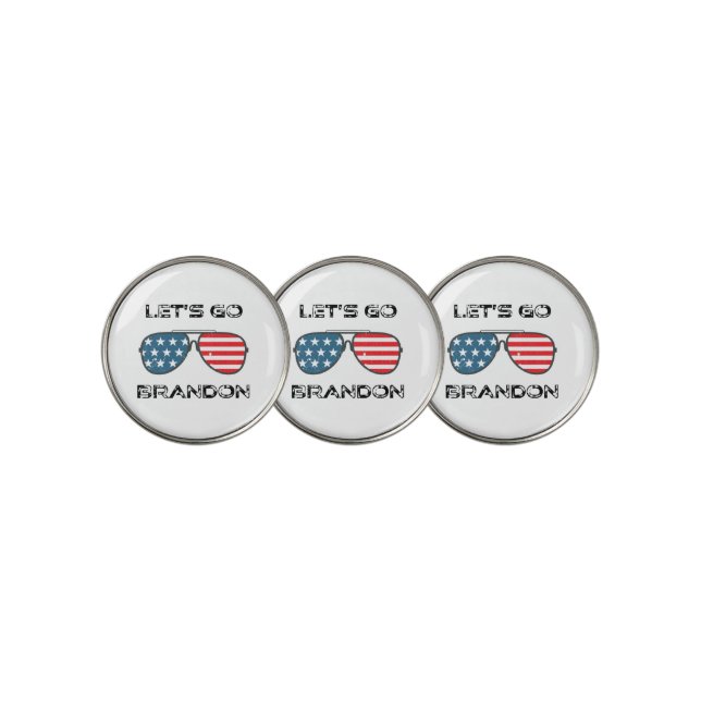 Let's Go Brandon Funny Biden Chant Flag  Golf Ball Marker (3 Up)