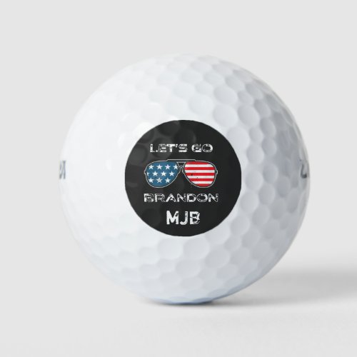 Lets Go Brandon Funny Biden Conservative Monogram Golf Balls