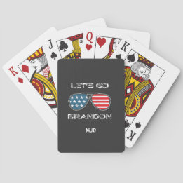 Lets Go Brandon Funny Biden Conservative Monogram Poker Cards