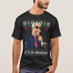 Let's Go Brandon Funny Biden Meme Ugly Christmas T-Shirt
