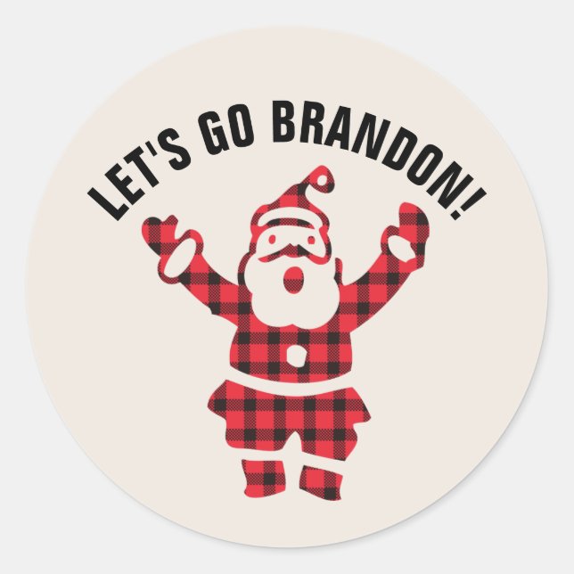 LET'S GO BRANDON! FUNNY CHRISTMAS SANTA STICKERS (Front)