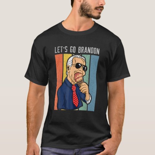 Lets Go Brandon Funny Ice Cream Cone Meme T_Shirt