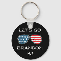 Lets Go Brandon Funny Meme Biden Monogram Keychain