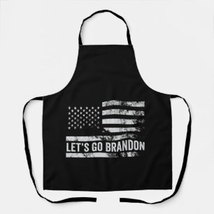 Let's go Brandon Funny Patriotic American Flag Apron
