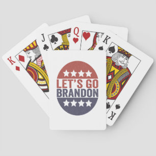 Let's go Brandon Funny Patriotic American Flag Poker Cards