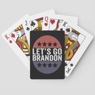 Let's go Brandon Funny Patriotic American Flag Poker Cards