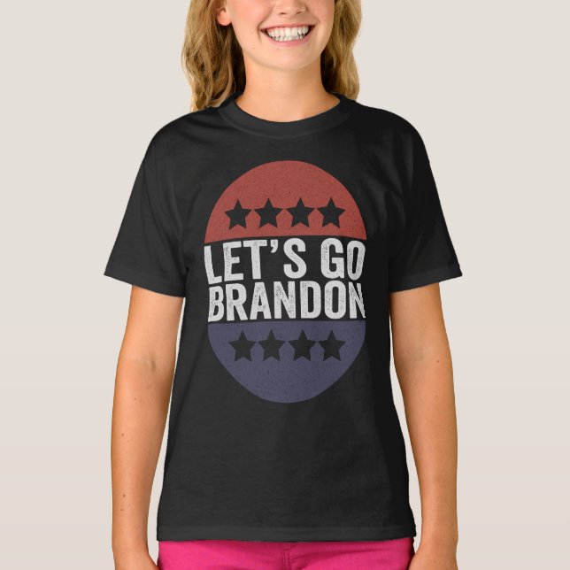 Let's go Brandon Funny Patriotic American Flag T-Shirt (Front)