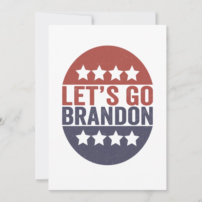 Let's go Brandon Funny Patriotic American Flag Thank You Card (Front)