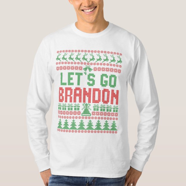 Let's Go Brandon Funny Ugly Christmas Sweater (Front)
