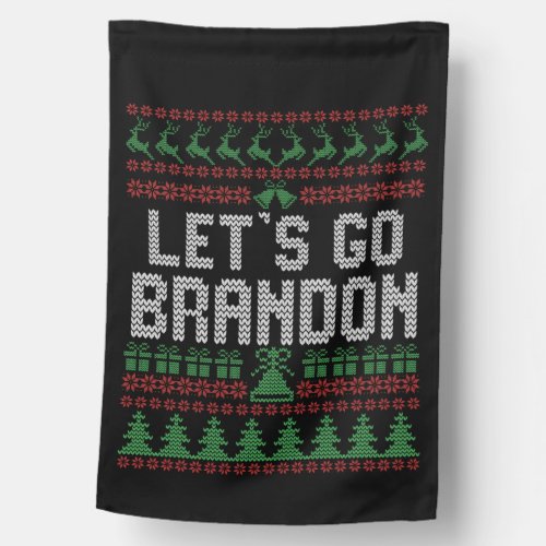 Lets Go Brandon Funny Ugly Christmas Sweater House Flag