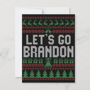 Let's Go Brandon Funny Ugly Christmas Sweater Note Card