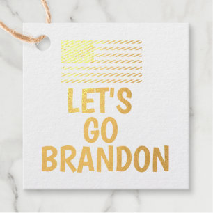 LET'S GO BRANDON GOLD FOIL GIFT TAGS