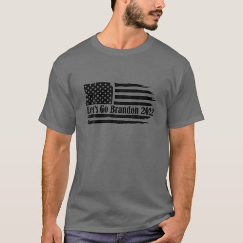 Lets Go Brandon Happy New Year 2022 American Flag T_Shirt