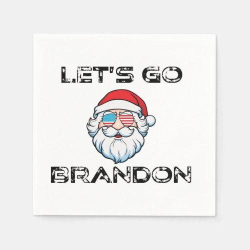 Lets Go Brandon Joe Biden Chant Chant Christmas Napkins