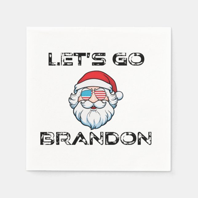 Let's Go Brandon Joe Biden Chant Chant Christmas Napkins (Front)
