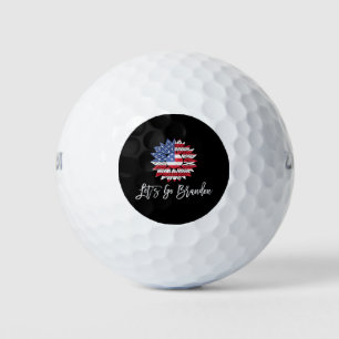 Let's Go Brandon Joe Biden Chant Funny Red Blue Golf Balls