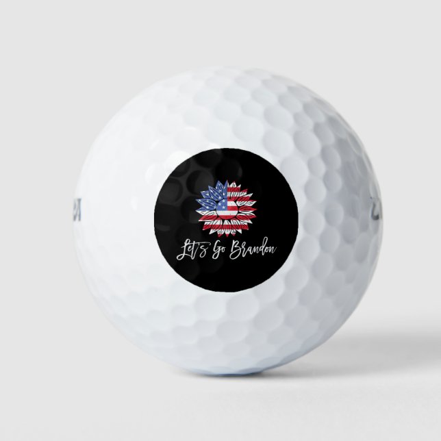 Let's Go Brandon Joe Biden Chant Funny Red Blue Golf Balls (Front)