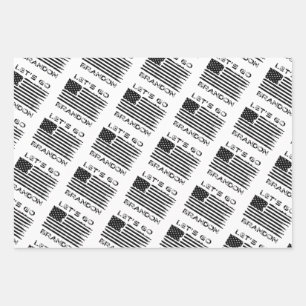 Let's Go Brandon Joe Biden Distressed Flag Wrappin Wrapping Paper Sheets