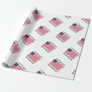 Let's Go Brandon Joe Biden Distressed Flag Wrapping Paper