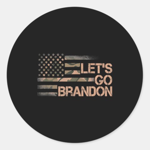 Lets Go Brandon Lets Go Brandon Camouflage Americ Classic Round Sticker