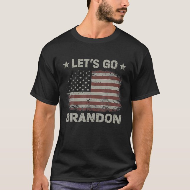 Lets Go Brandon Let's Go Brandon USA Flag T-Shirt (Front)