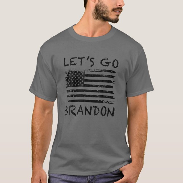 Lets Go Brandon Let's Go Brandon USA Flag T-Shirt (Front)