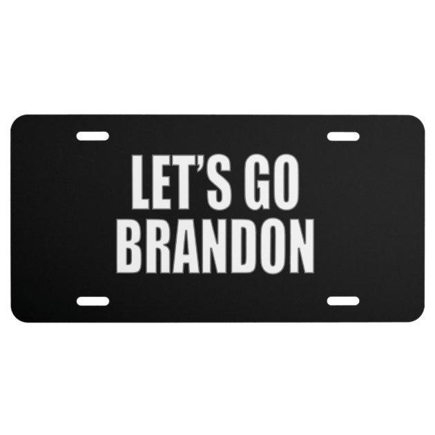 VictoryStore License Plate Frame - Chrome Finish, 6x12 Inch, 'Let's Go Brandon' Design - View #4