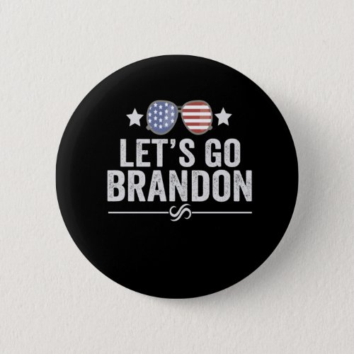 Lets go Brandon Patriotic American Sunglasses Button