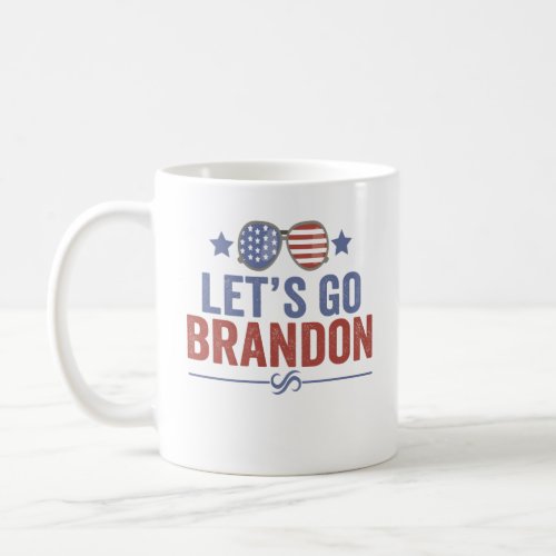 Lets go Brandon Patriotic American Sunglasses  Coffee Mug