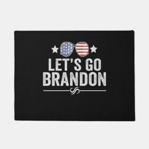 Let's go Brandon Patriotic American Sunglasses Doormat
