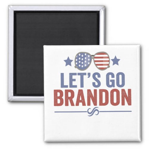 Lets go Brandon Patriotic American Sunglasses Magnet